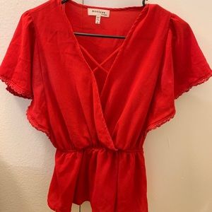 Red Monteau Blouse